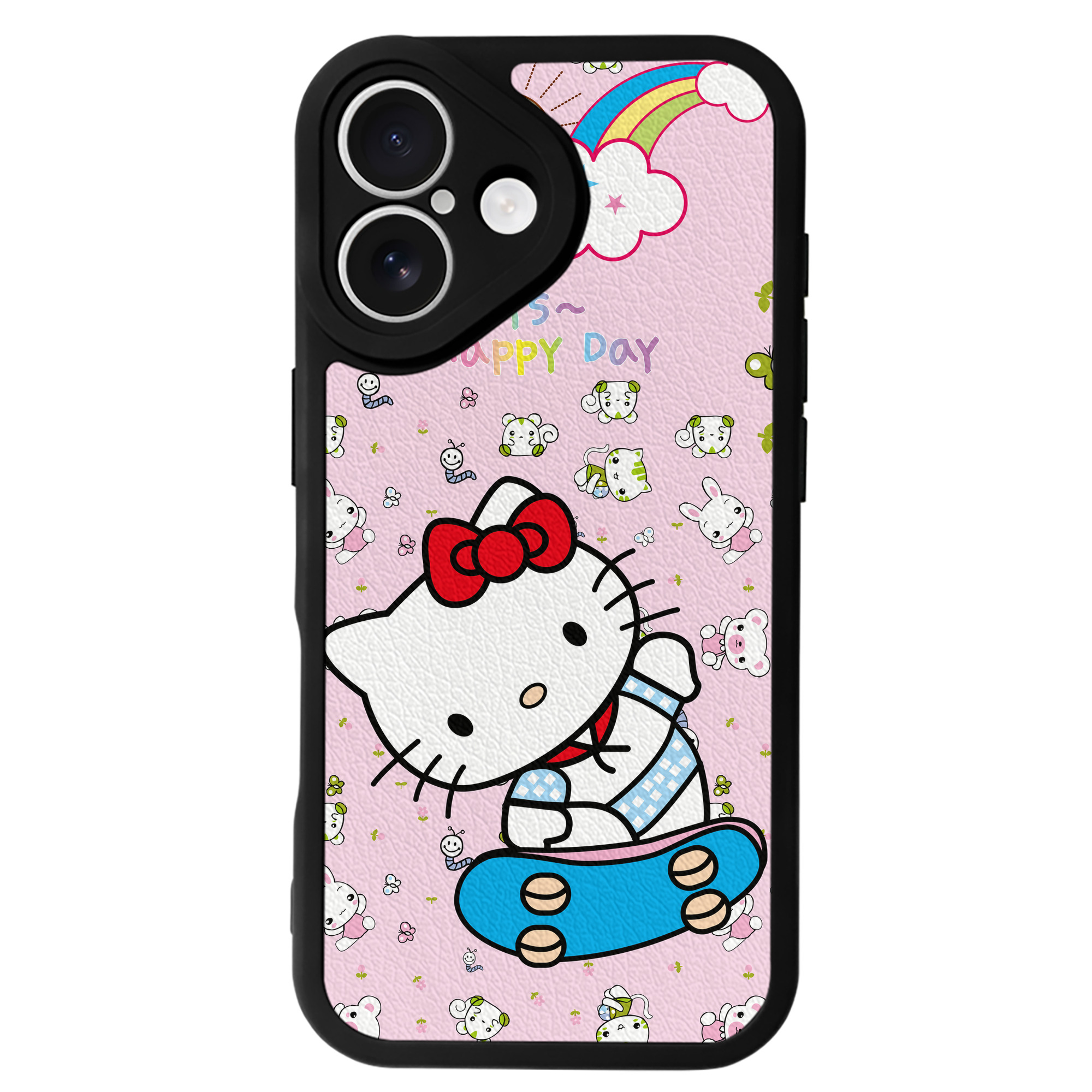 （画像用） Hello Kitty ハローキティ 【iPhone 16シリーズ対応】シリコンスマホケース（レザー調） 材質：シリコン